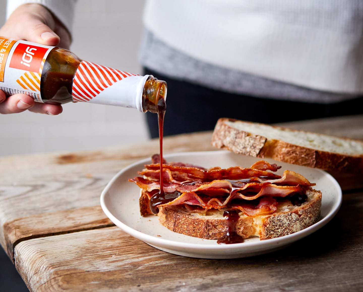 tonkatsu bacon sandwich